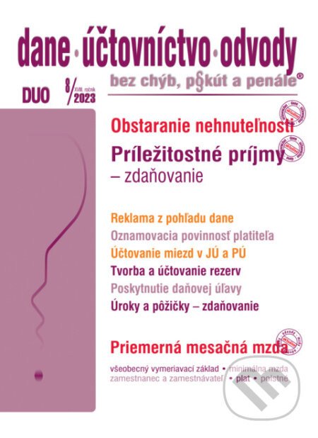 Dane, účtovníctvo, odvody č. 8 / 2023 - Zdaňovanie príležitostných príjmov - Poradca s.r.o.