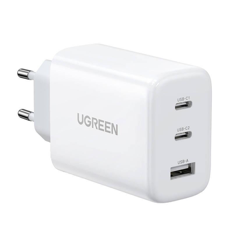 Síťová nabíječka UGREEN CD275, 2x USB-C, 1x USB, 65W (bílá)