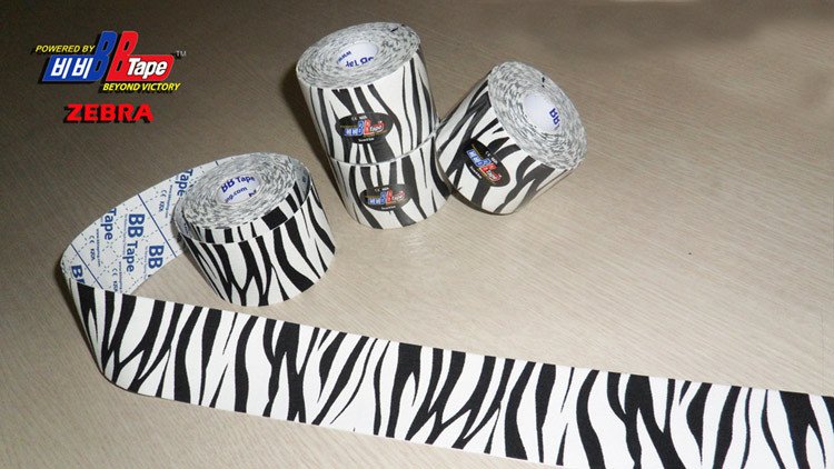 Kineziologický tejp BB Tape s designem zebry - 5mx5cm