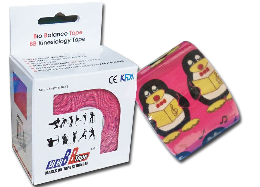 Kineziologický tejp BB Tape pro citlivou pokožku Barva: tučňák růžový