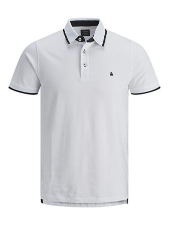 Jack&Jones Pánské polo triko JJEPAULOS Slim Fit 12136668 White XXL