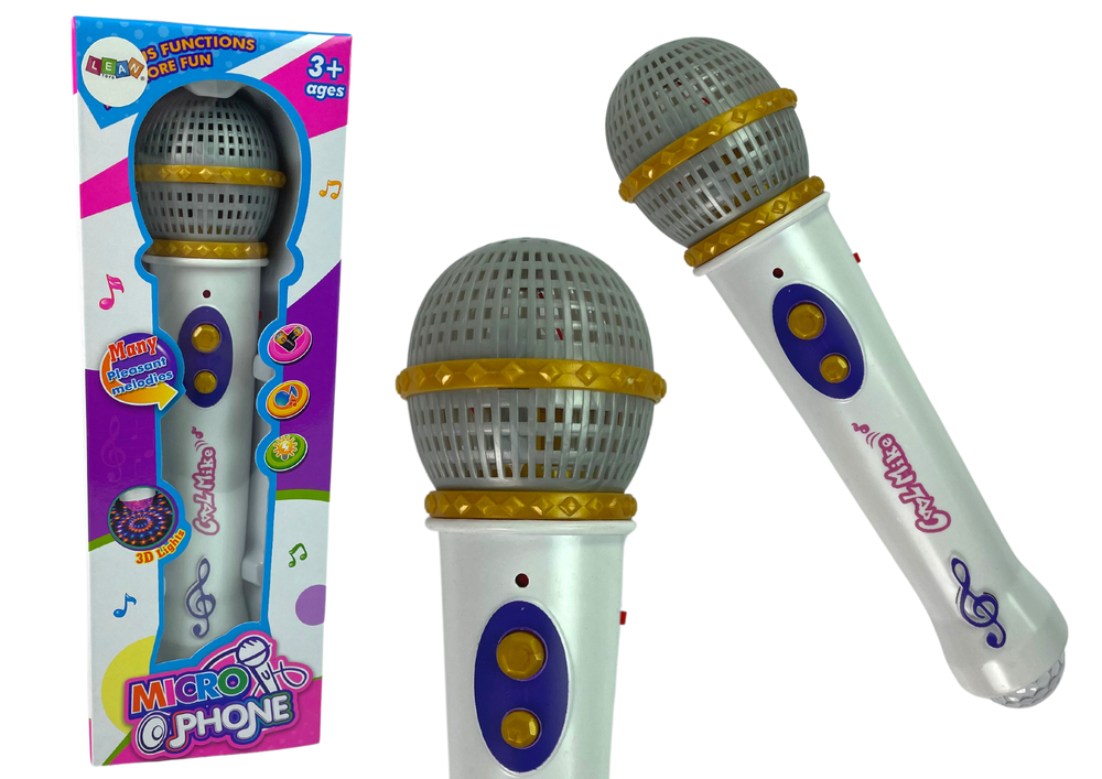 mamido Dětský multifunkční mikrofon s karaoke bílý