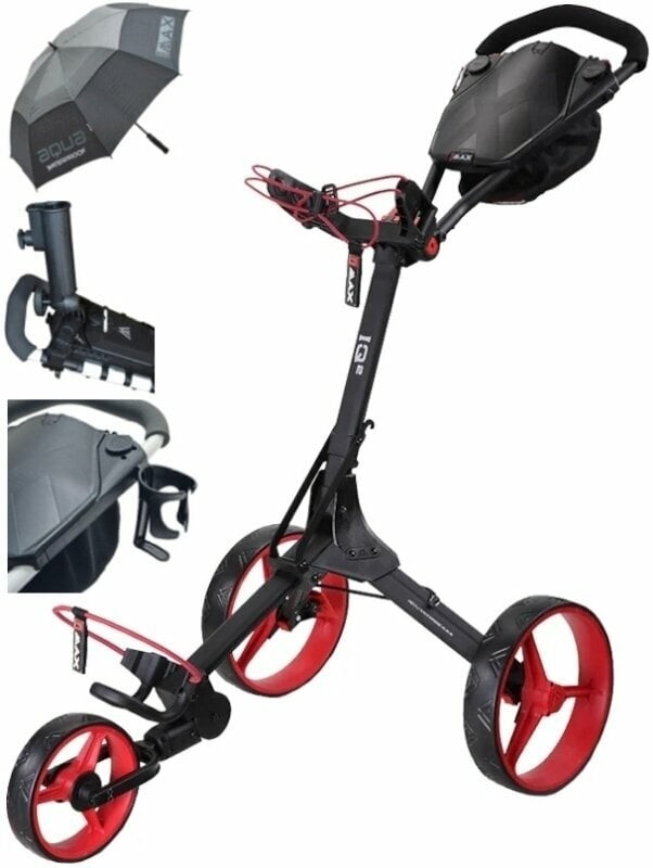 Big Max IQ² Deluxe SET Phantom Black/Red Manuální golfové vozíky