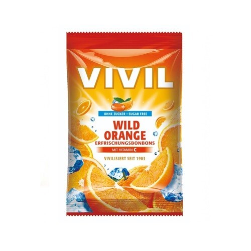 Vivil Divoký pomeranč s vitaminem C bonbóny bez cukru 120 g