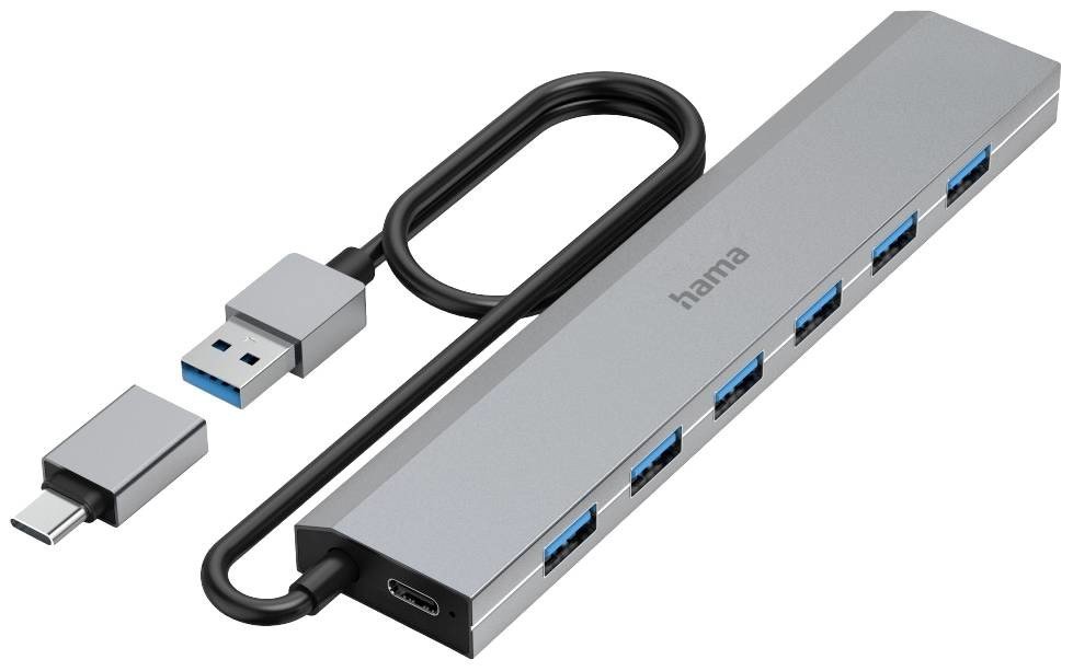 Hama 7 portů USB 3.0 hub s konektorem USB C šedá