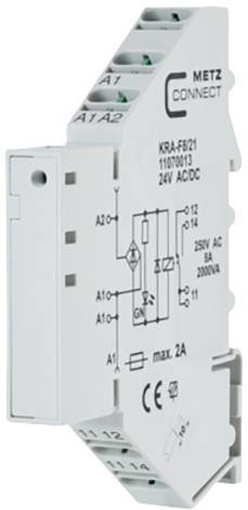 Spojovací modul 24, 24 V/AC, V/DC (max) 1 přepínací kontakt Metz Connect 11070013 1 ks