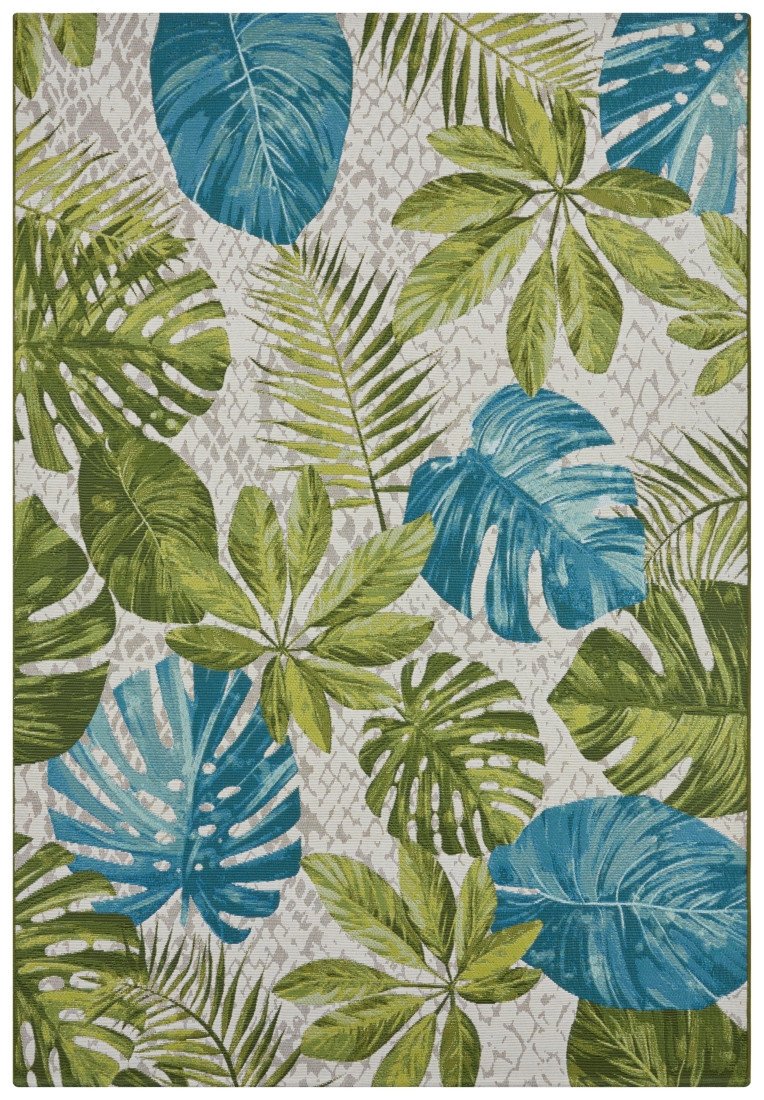 Hanse Home Collection koberce Kusový koberec Flair 105617 Tropical Leaves Turqouise Green - 200x285 cm Vícebarevná