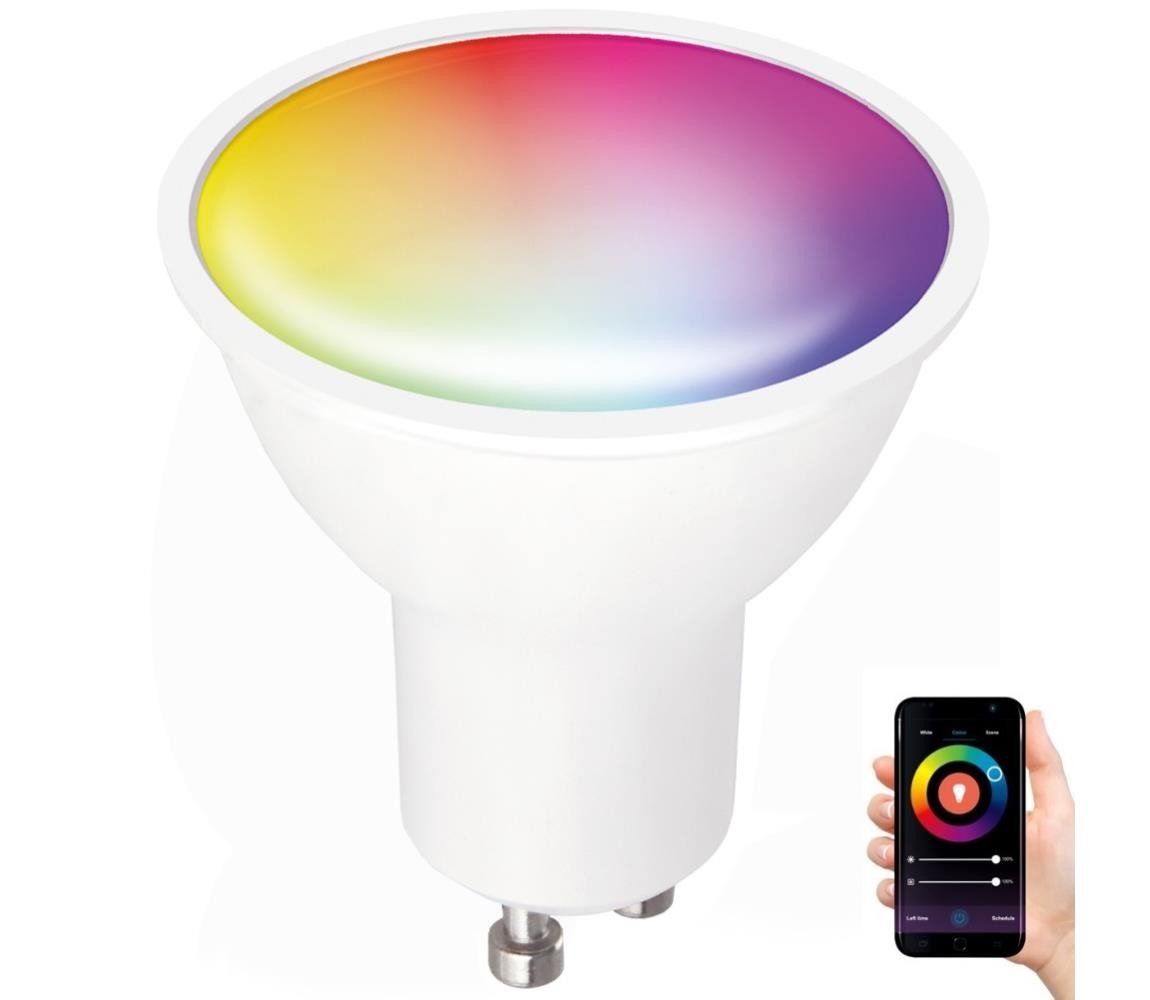 LED RGB Chytrá stmívatelná žárovka GU10/5W/230V 2700-6500K Wi-Fi Tuya