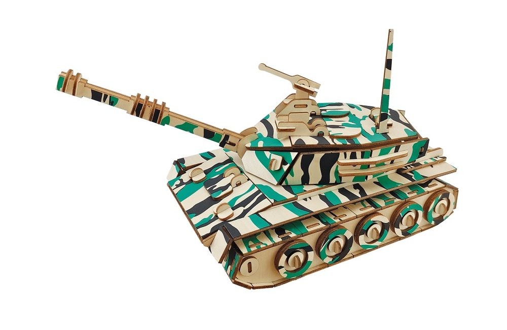 Woodcraft construction kit Woodcraft Dřevěné 3D puzzle Velký tank