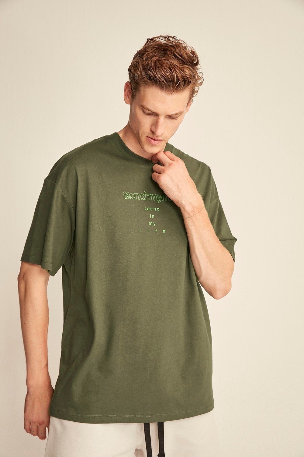 GRIMELANGE T-Shirt - Khaki - Oversize