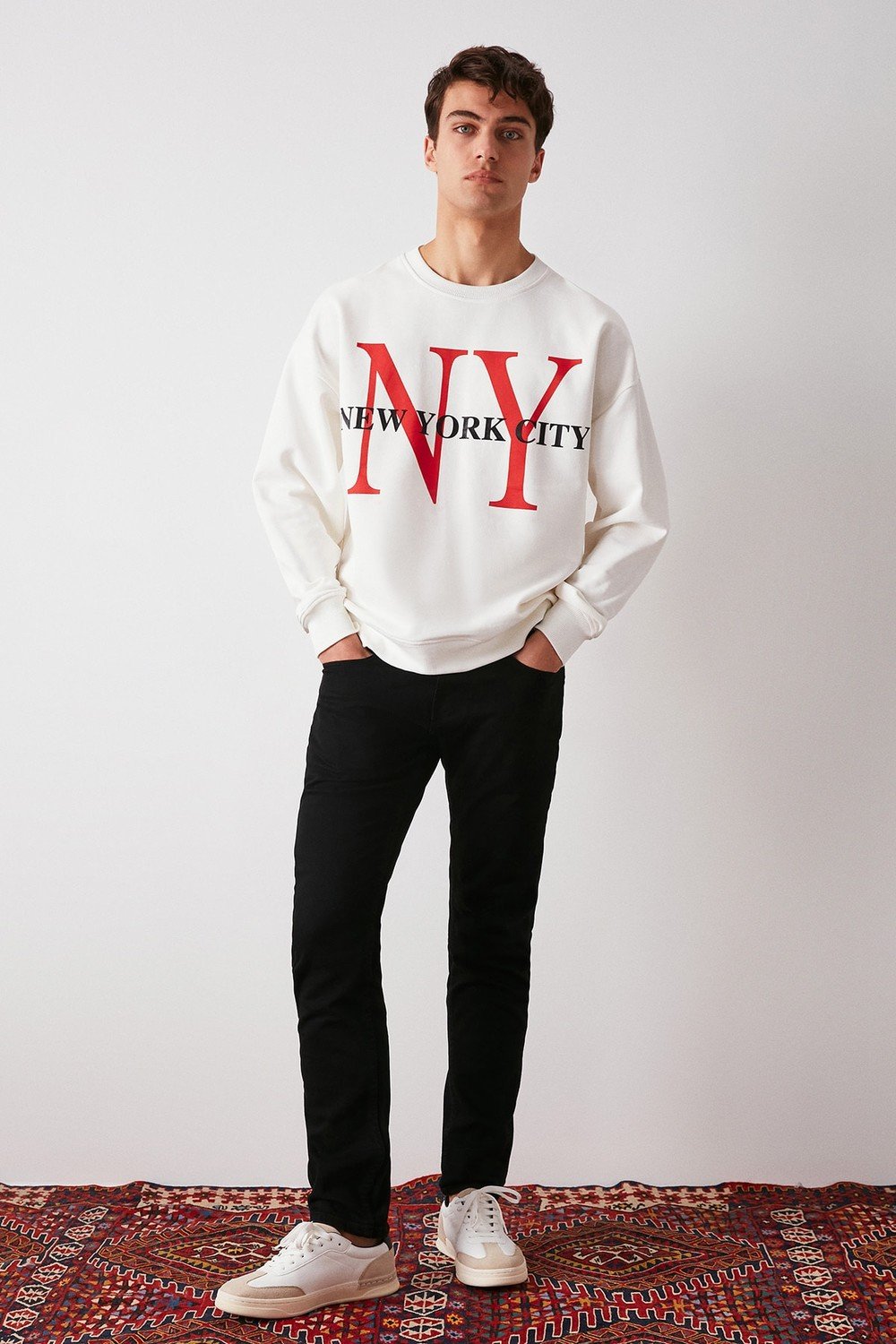 GRIMELANGE Sweatshirt - White - Oversize