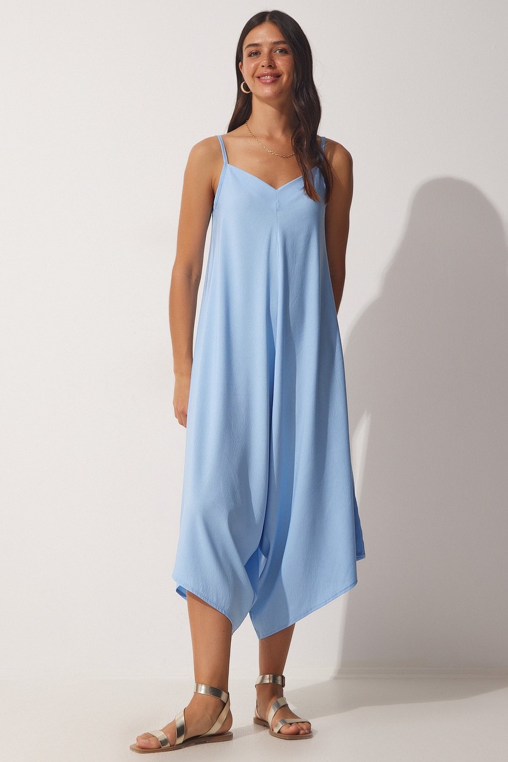 Happiness İstanbul Jumpsuit - Blue - Oversize