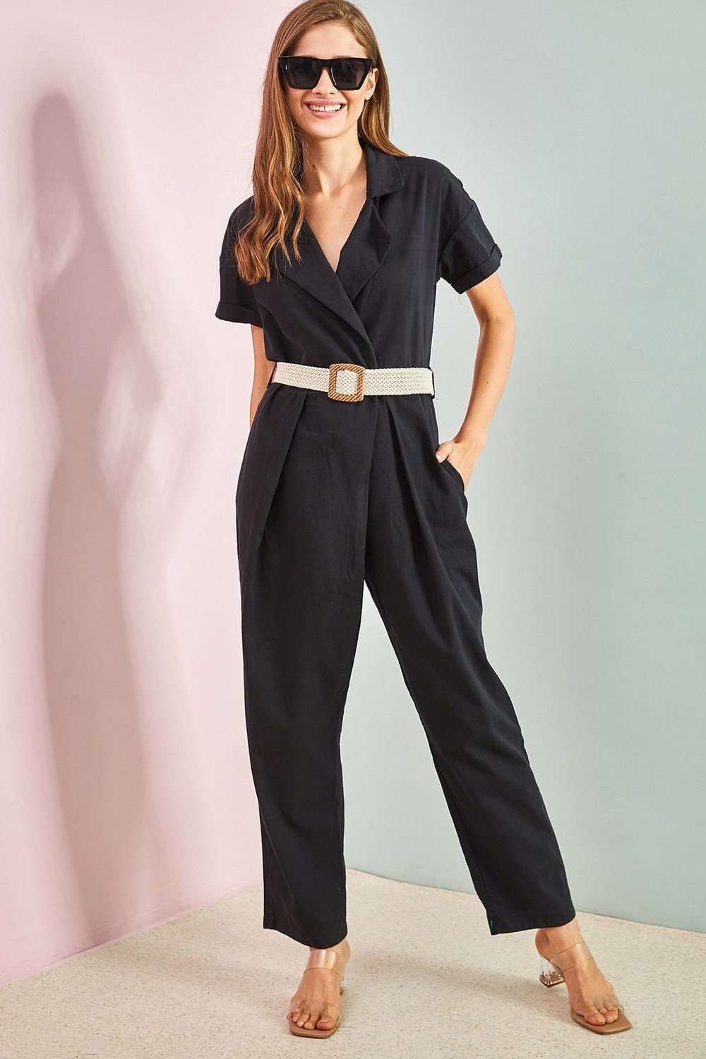 Bianco Lucci Jumpsuit - Black - Relaxed fit