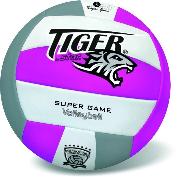 Míč kožený volejbalový Fluo Tiger fialový 300g velikost č. 5 - Alltoys