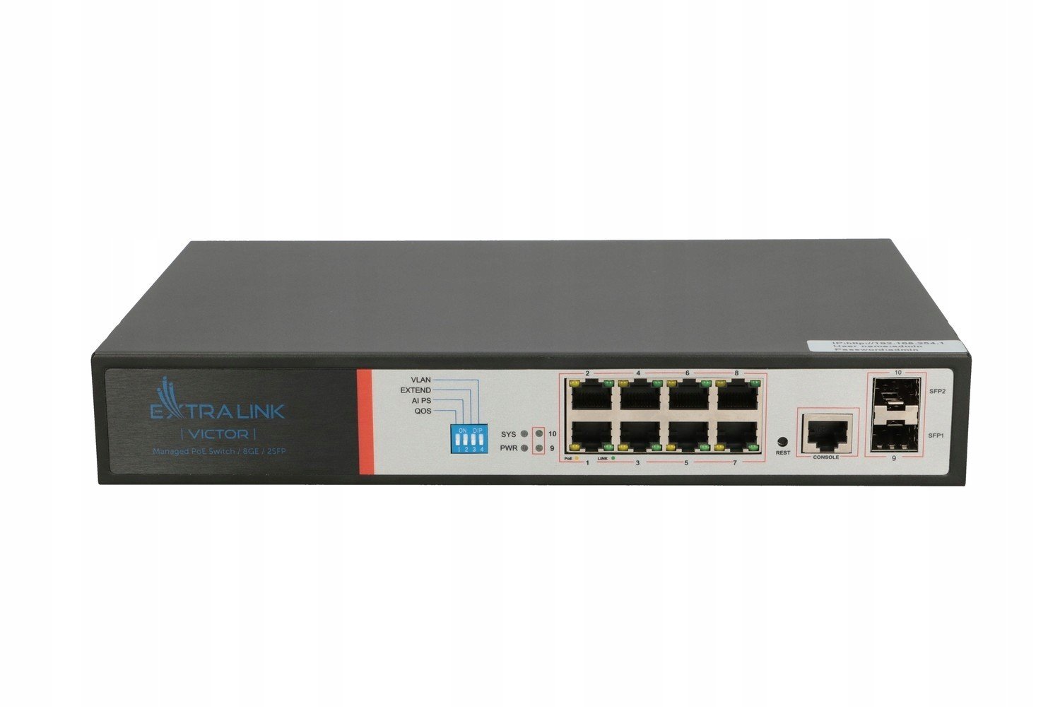 PoE switch spravovatelný 8x PoE Gigabit 2x Sfp 150W