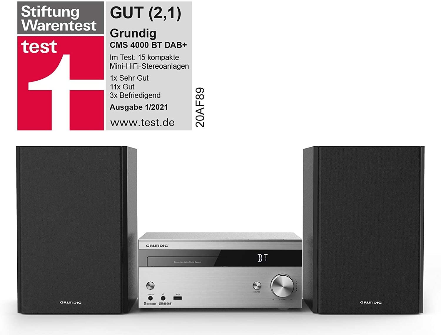 Grundig Cms 4000 Bt Dab+ Hi-Fi věž stříbrná