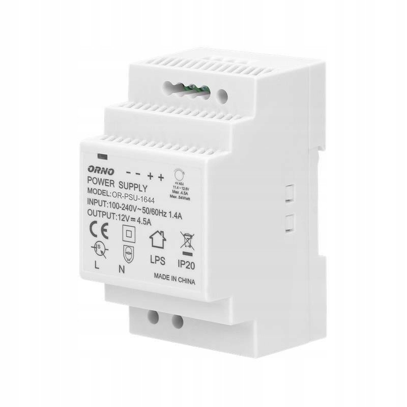 Napájecí adaptér na Din lištu 12VDC 4,5A 54W OR-PSU-1644