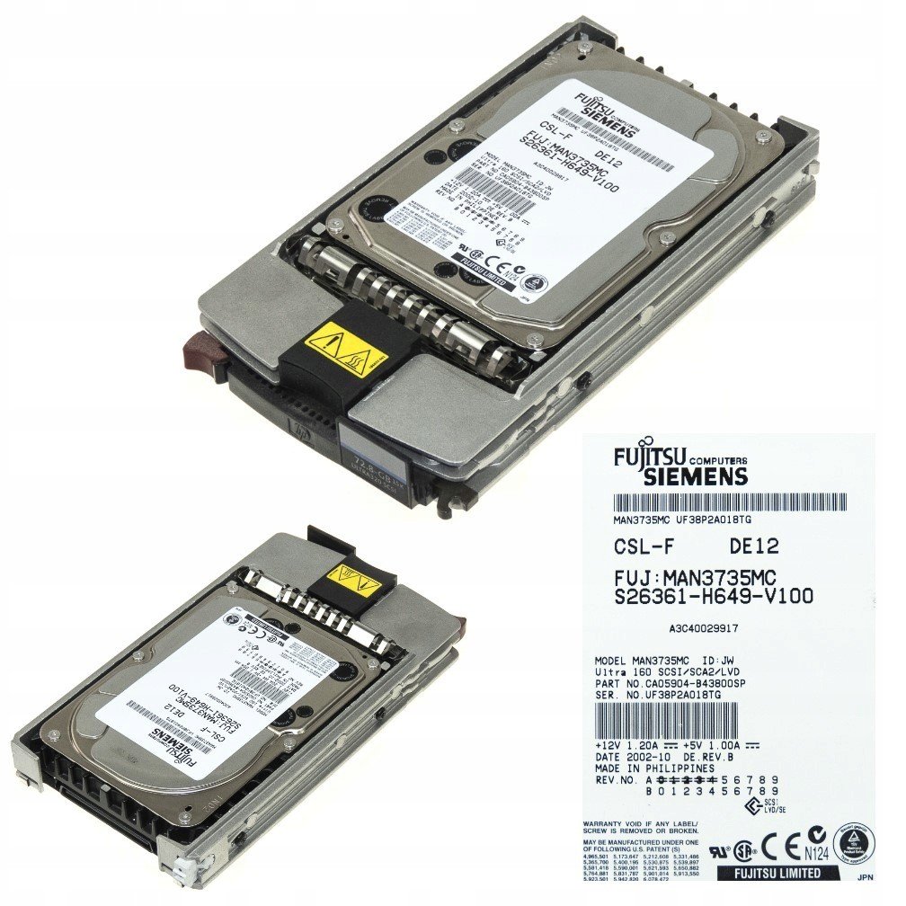 Fujitsu S26361-H649-V100 73GB Scsi 15 000 ot./min 3,5