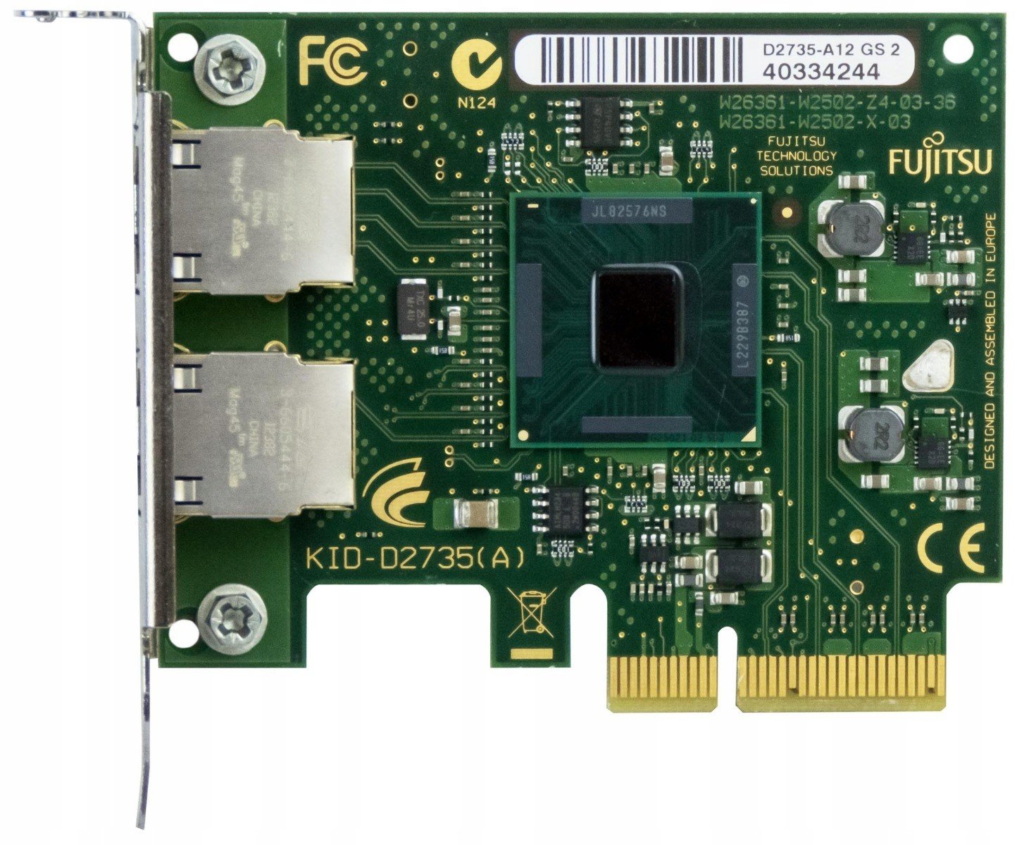 Fujitsu D2735-A12 2X Gigabitový Adaptér PCIe x4 Lp