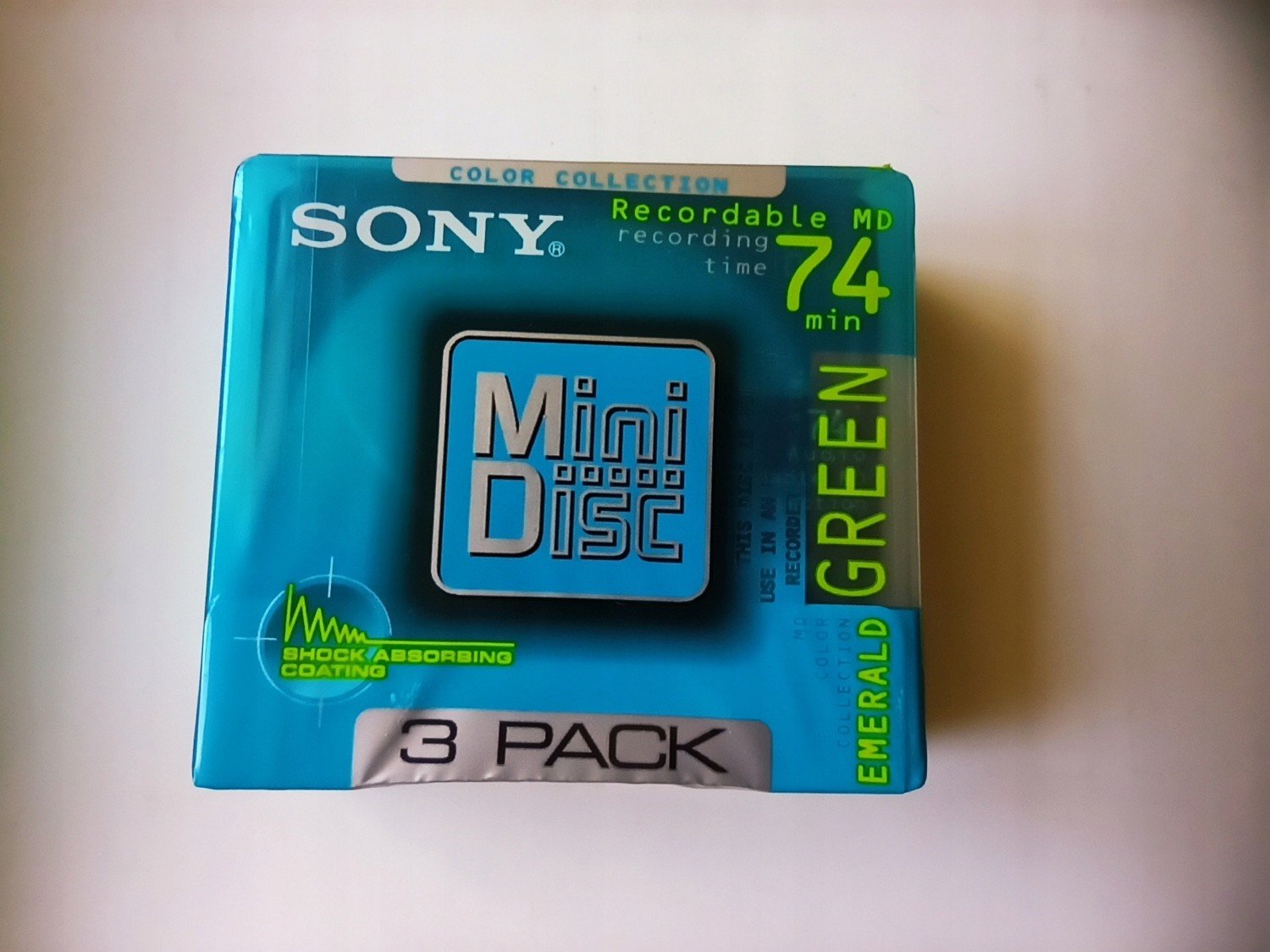 MiniDisc MD Sony Emerald Green 74 Japan 3ks-3pack