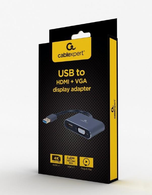 Gembird A-USB3-HDMIVGA-01 Adaptér z Usb 3.0 na Hdm