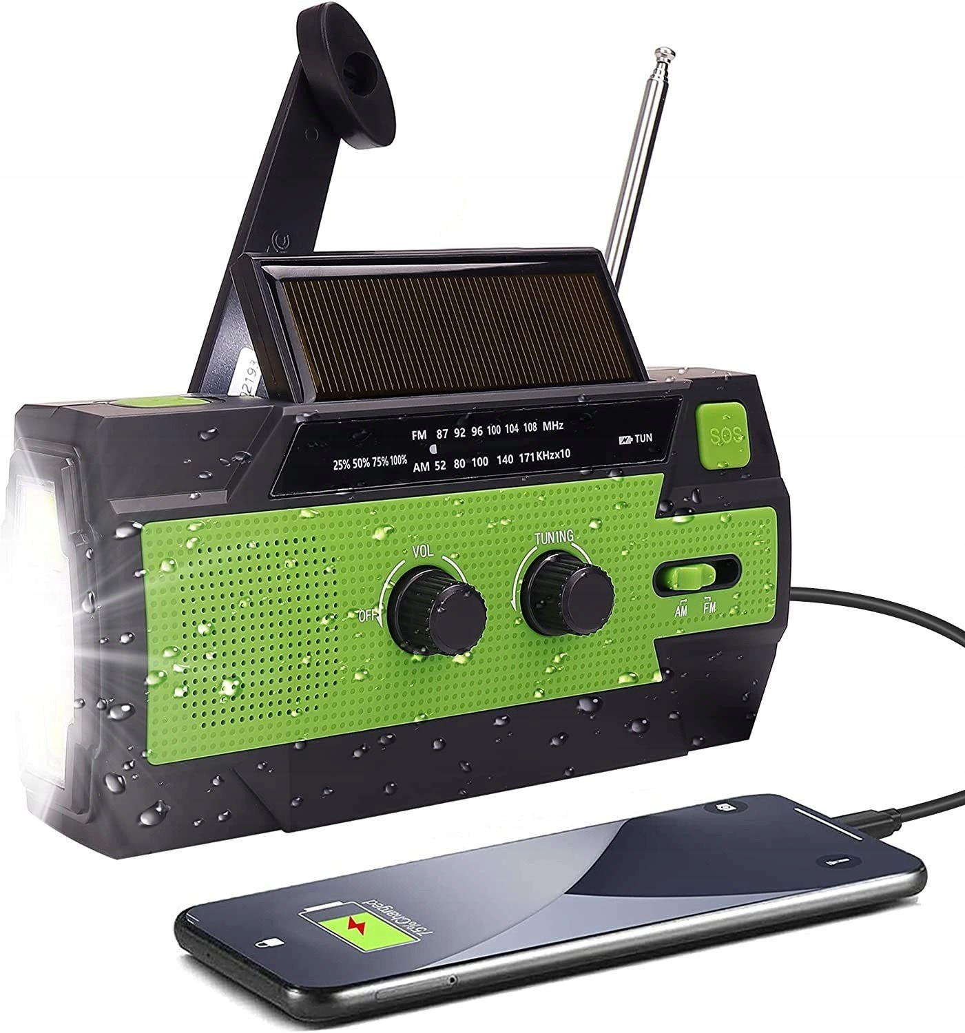 Radio Dynamo Solarne Powerbank Sos 4000mAh Latarka