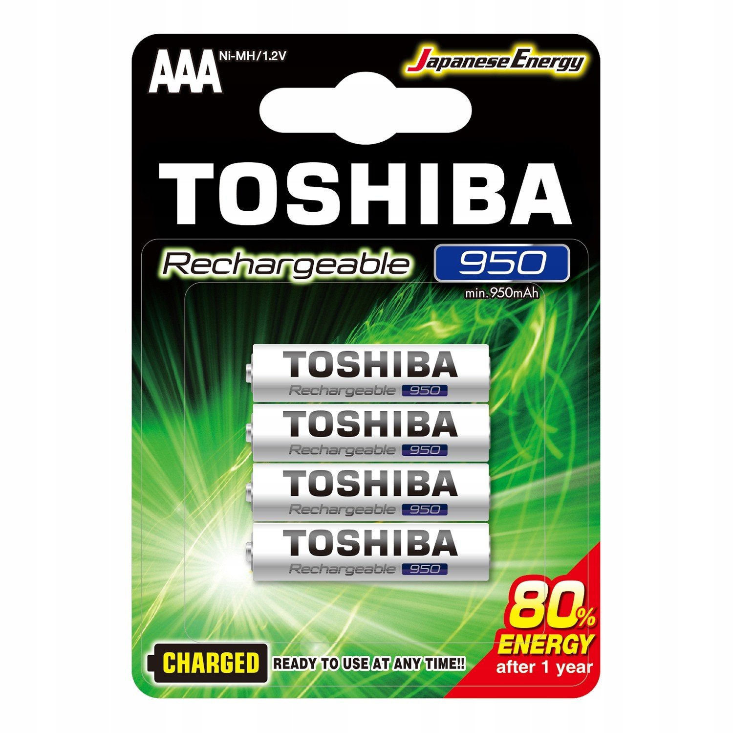 4x dobíjecí baterie Toshiba Aaa R3 950mAh Baterie