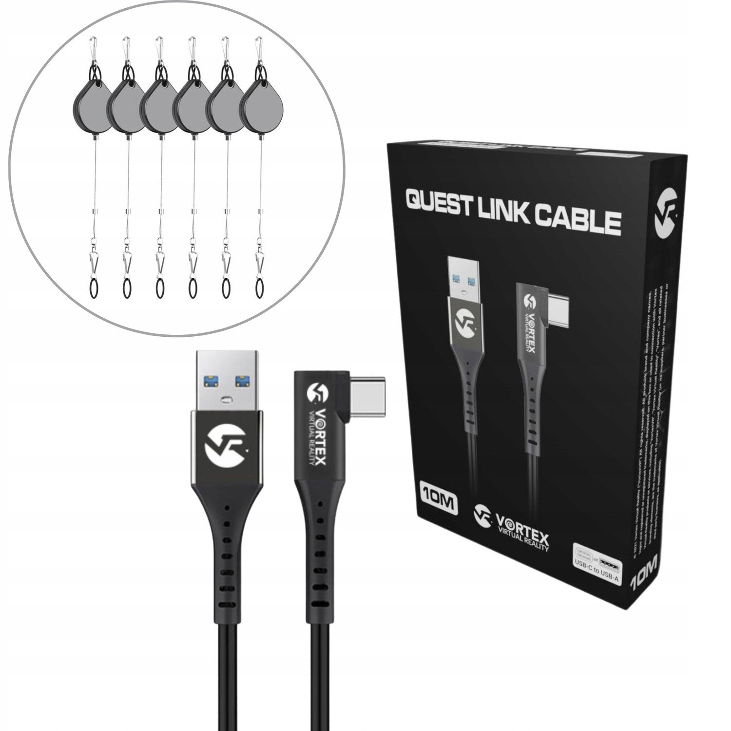 10m Usb-a kabel háčky na zavěšení kabelu