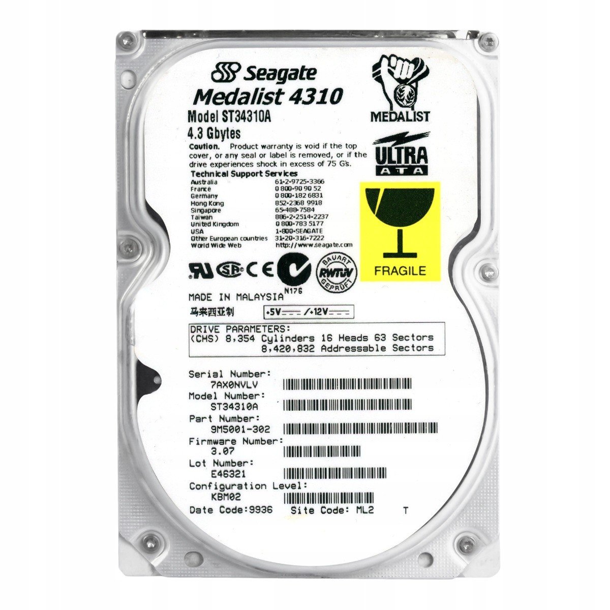 Seagate Medailista 4310 4.3GB 5.4K Ata 3.5' ST34310A