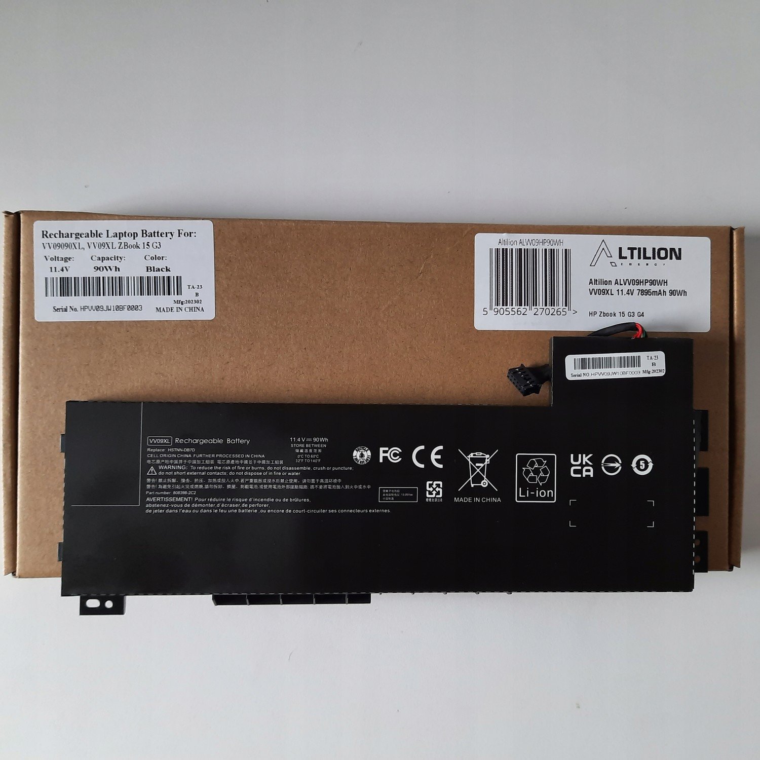 Baterie VV09XLXLXLXL-DB7D Hp Zbook 15 G3 G4 90Wh