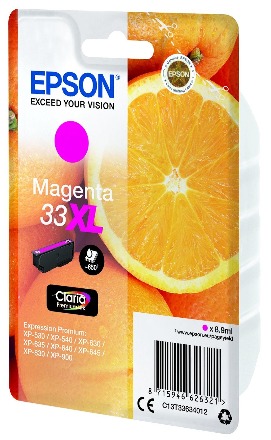 Tisk Epson 33XL červená (purpurová) C13T33634012