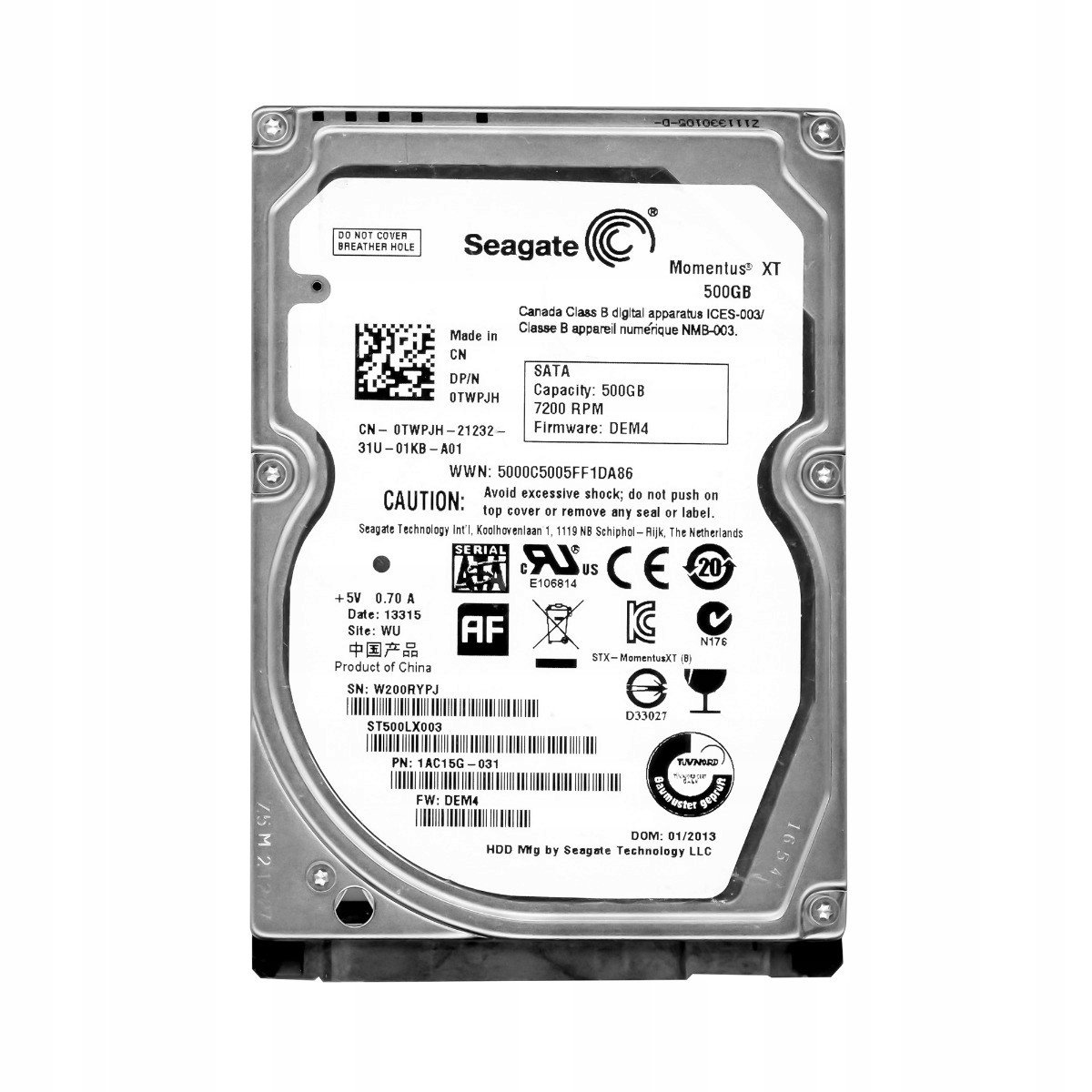 Dell 0TWPJH 500GB 7.2k Sata III 2.5'' ST500LX003