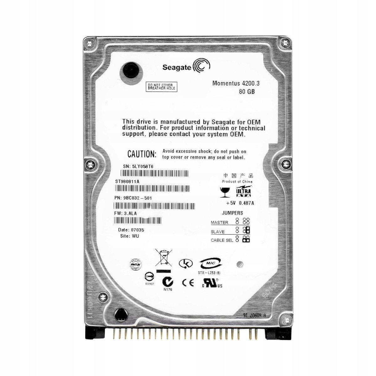 Seagate Momentus 80GB 4.2k 8MB Ata 2.5'' ST980811A
