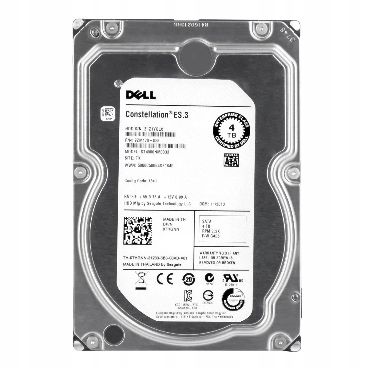 Dell 0THGNN 4TB 7.2k Sata III 3.5'' ST4000NM0033