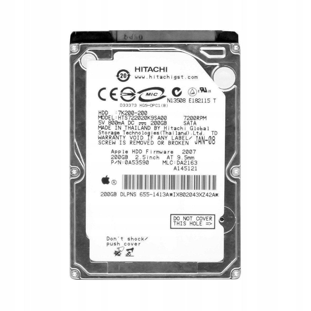 200GB 7,2K 16MB Sata 2,5'' HTS722020K9SA00