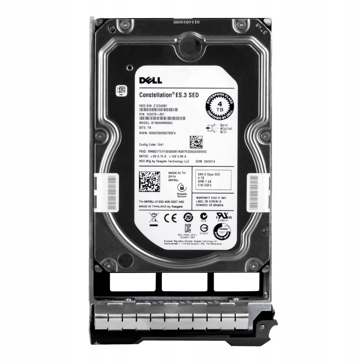 Dell 06P85J 4TB 7.2K 128MB SAS-2 3.5' ST4000NM0063