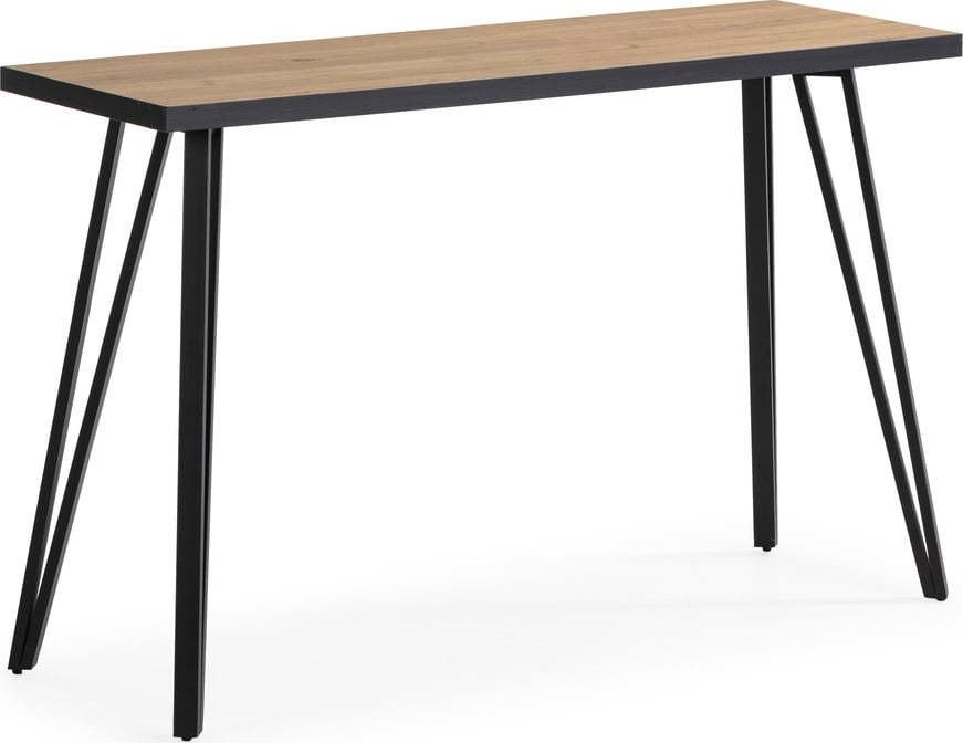 Černý/přírodní konzolový stolek s deskou v dubovém dekoru 60x120 cm Sindi – Marckeric