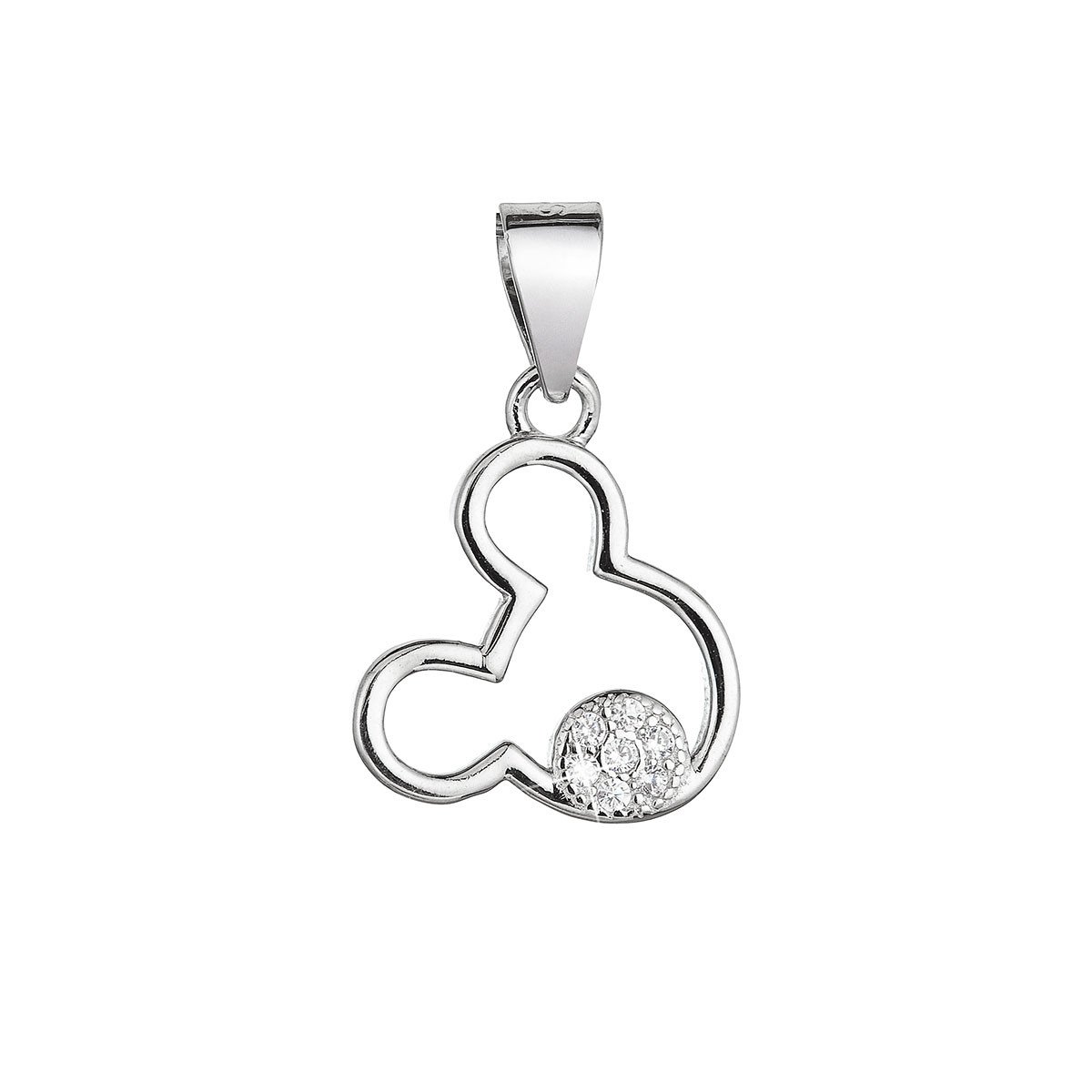 Evolution Group Stříbrný přívěsek myš Mickey se zirkony 14012.1