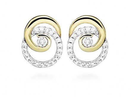 Silver Cat Třpytivé náušnice pecky s kubickými zirkony SC522