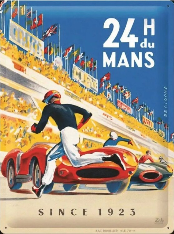 Postershop Plechová cedule 24h Le Mans - Racing Poster Blue, ( x  cm)