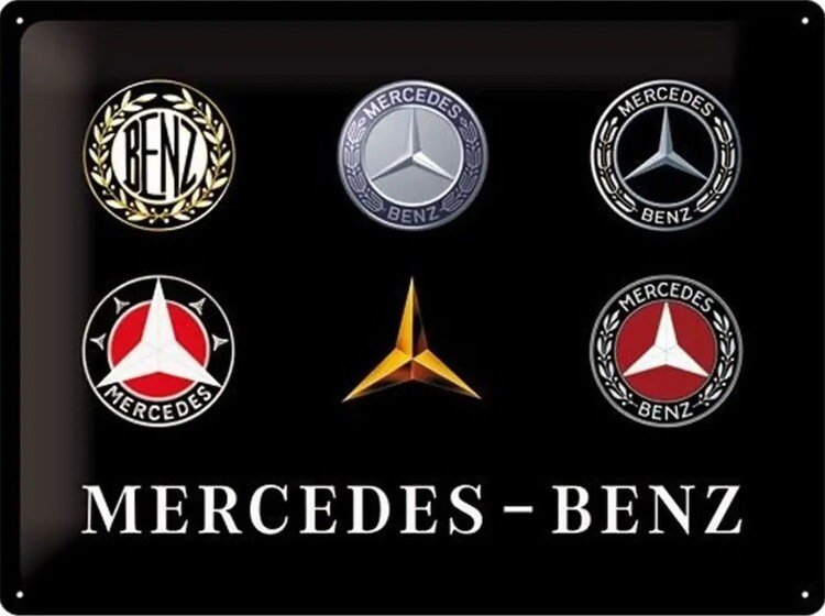 Postershop Plechová cedule Mercedes-Benz Loga, ( x  cm)