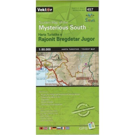 Vektor 457 Albánie Mysterious South 1:80 000 turistická mapa