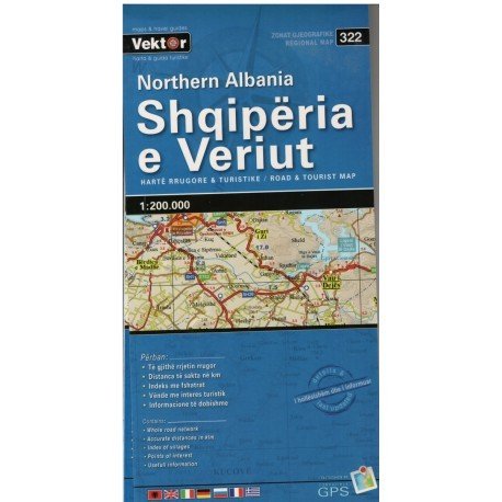 Vektor 322 Severní Albánie 1:200 000 automapa a turistická mapa