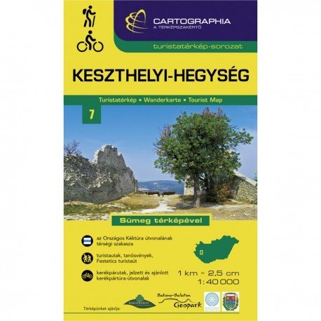 Cartographia 7 Keszthelyi-hegység 1:40 000 turistická mapa