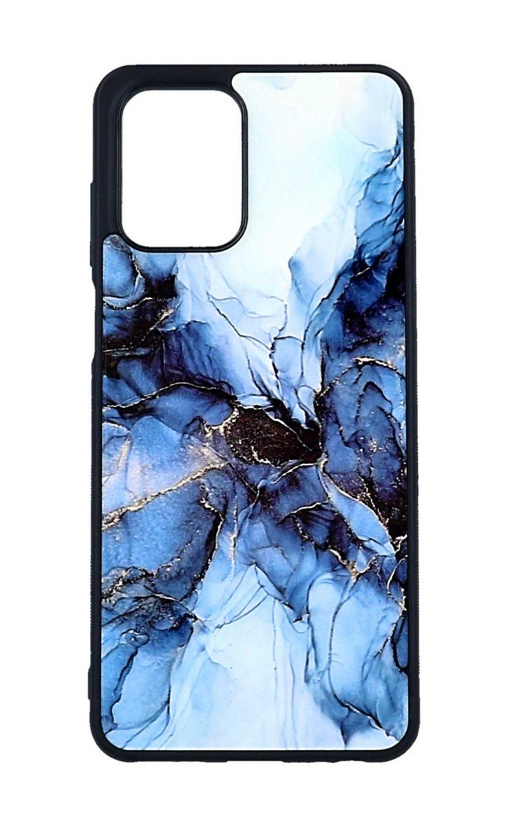 Kryt TopQ Marble Motorola Moto G73 pevný Smoky Blue 98187