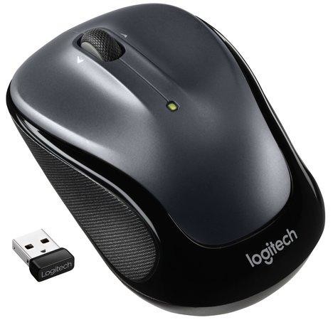 Logitech M325s - Myš - pravák a levák - optický - 5 tlačítka - bezdrátový - 2.4 GHz - bezdrátový přijímač USB - tmavě šedá, 910-006812