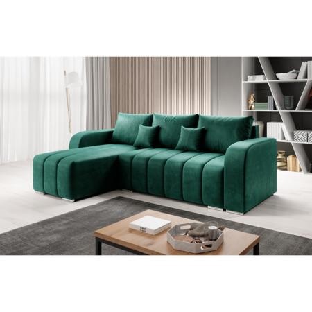 Kondela Rozkládací sedací souprava, smaragdová, levá, PORIMA ROH