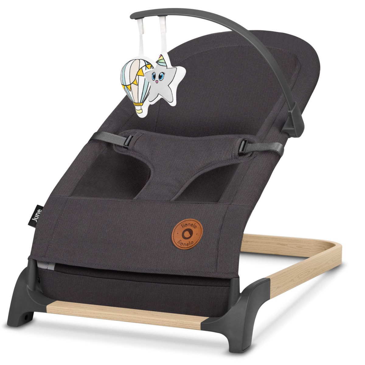 Houpací lehátko pro miminko - šedé Baby rocking chair grey