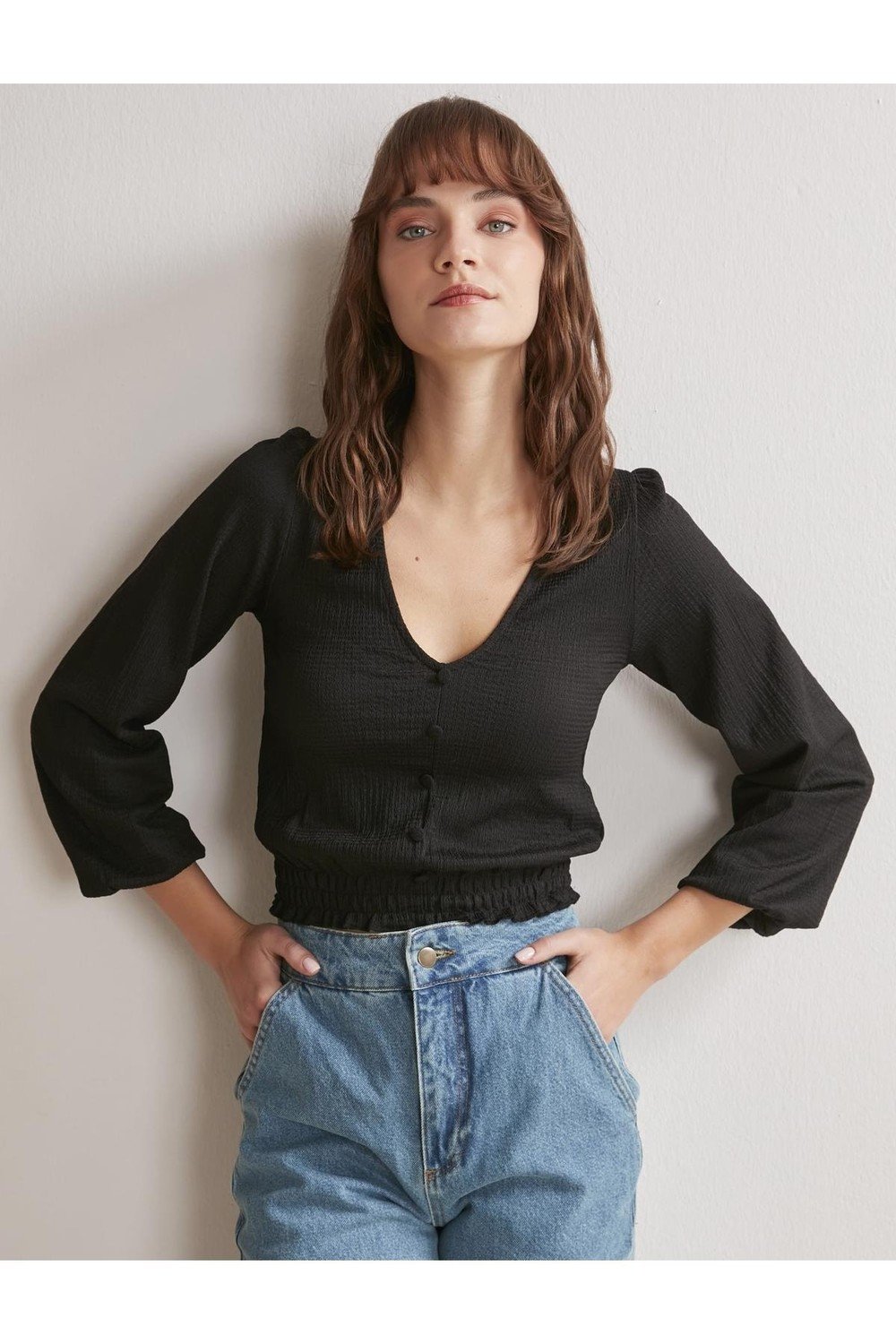 Jimmy Key Blouse - Schwarz - Relaxed fit