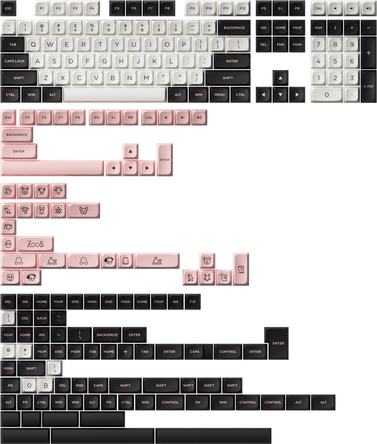 Akko Olivia, 227 kláves, MDA, černé/bílé/růžové - 06925758621397